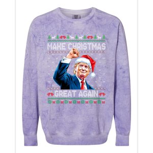 Funny Trump 2024 Make Christmas Great Again Ugly Christmas Gift Colorblast Crewneck Sweatshirt