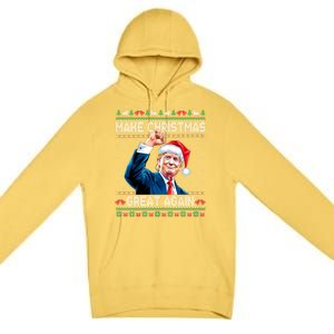 Funny Trump 2024 Make Christmas Great Again Ugly Christmas Gift Premium Pullover Hoodie