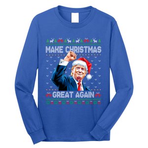 Funny Trump 2024 Make Christmas Great Again Ugly Christmas Gift Long Sleeve Shirt