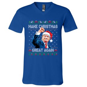 Funny Trump 2024 Make Christmas Great Again Ugly Christmas Gift V-Neck T-Shirt