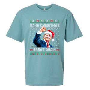 Funny Trump 2024 Make Christmas Great Again Ugly Christmas Gift Sueded Cloud Jersey T-Shirt