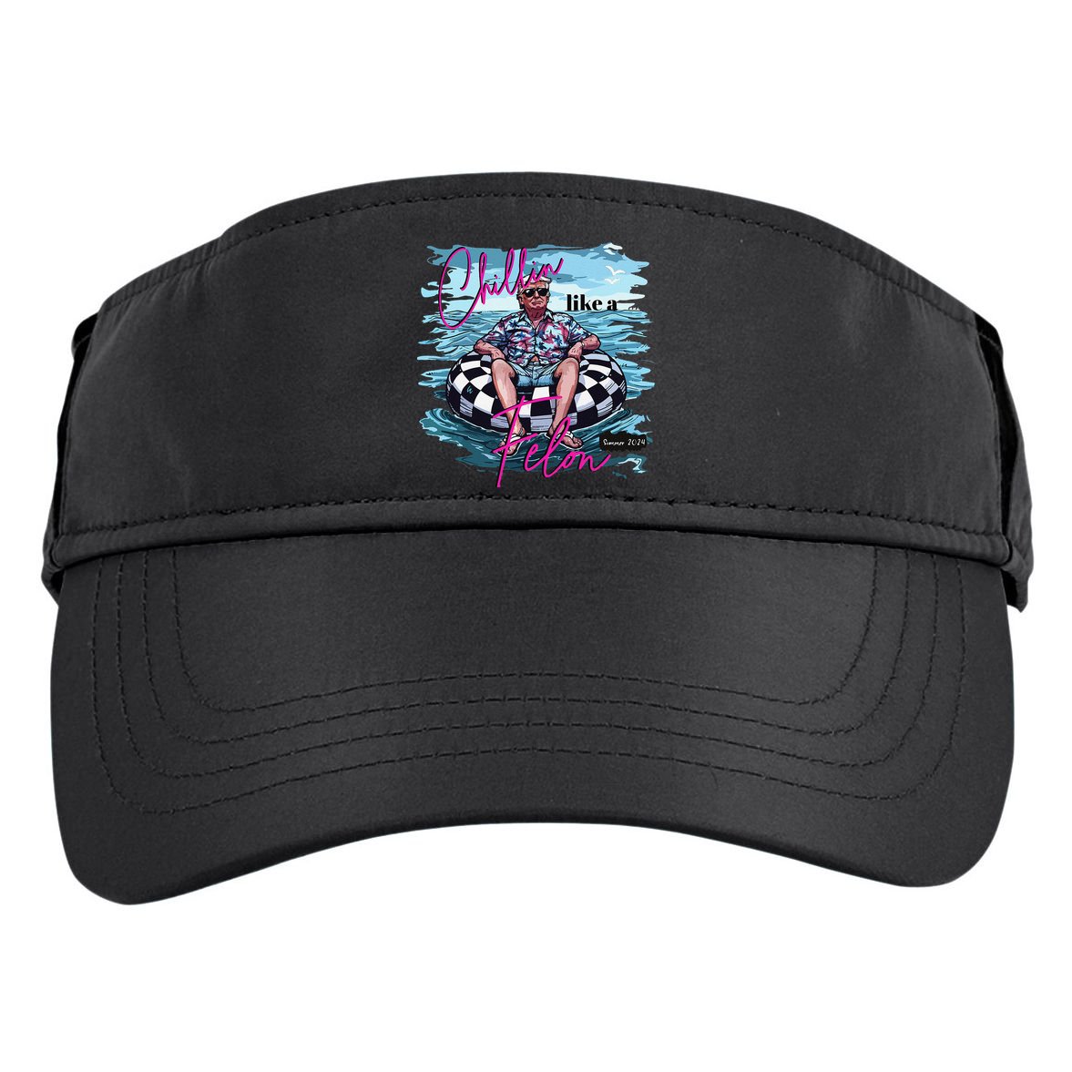 Funny Trump 2024 Chilling Like A Felon Summer 2024 Adult Drive Performance Visor