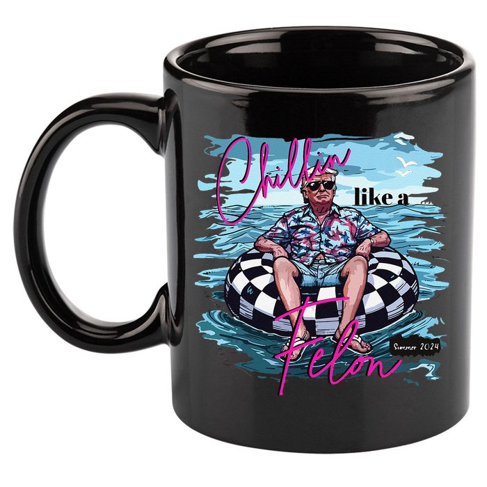 Funny Trump 2024 Chilling Like A Felon Summer 2024 11oz C Handle Ceramic Mug