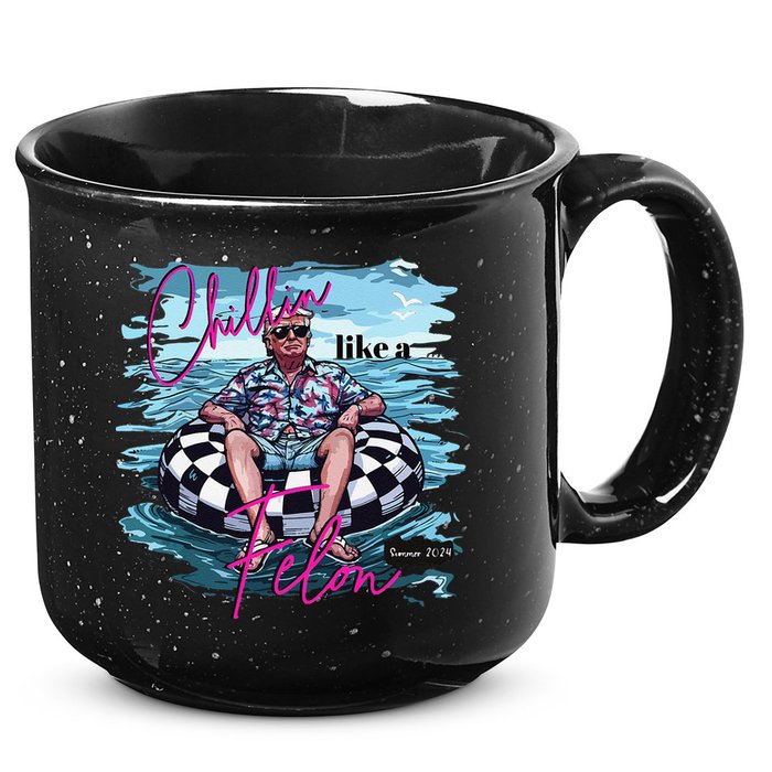 Funny Trump 2024 Chilling Like A Felon Summer 2024 15oz Campfire Ceramic Mug