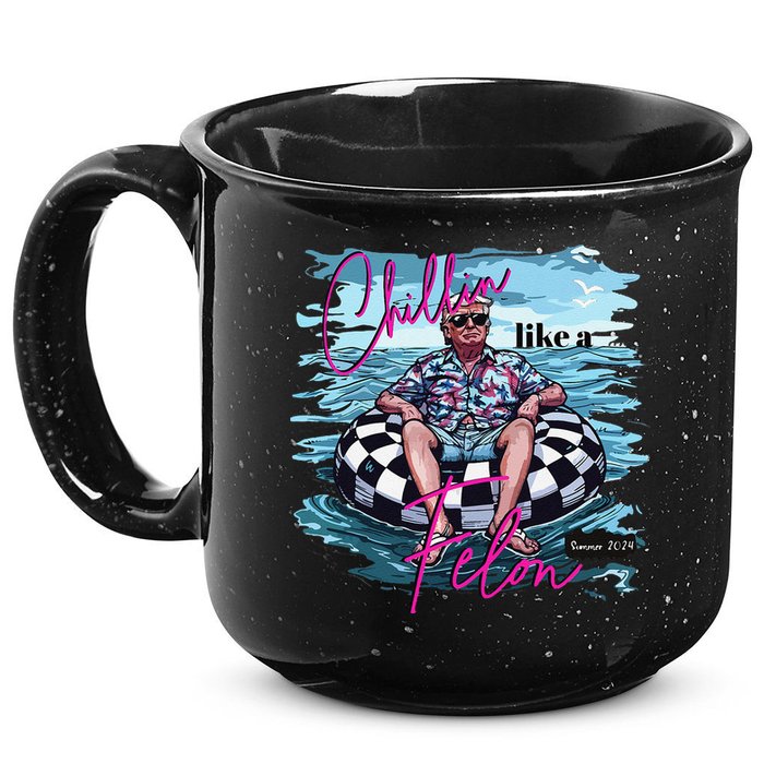Funny Trump 2024 Chilling Like A Felon Summer 2024 15oz Campfire Ceramic Mug