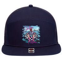 Funny Trump 2024 Chilling Like A Felon Summer 2024 7 Panel Mesh Trucker Snapback Hat