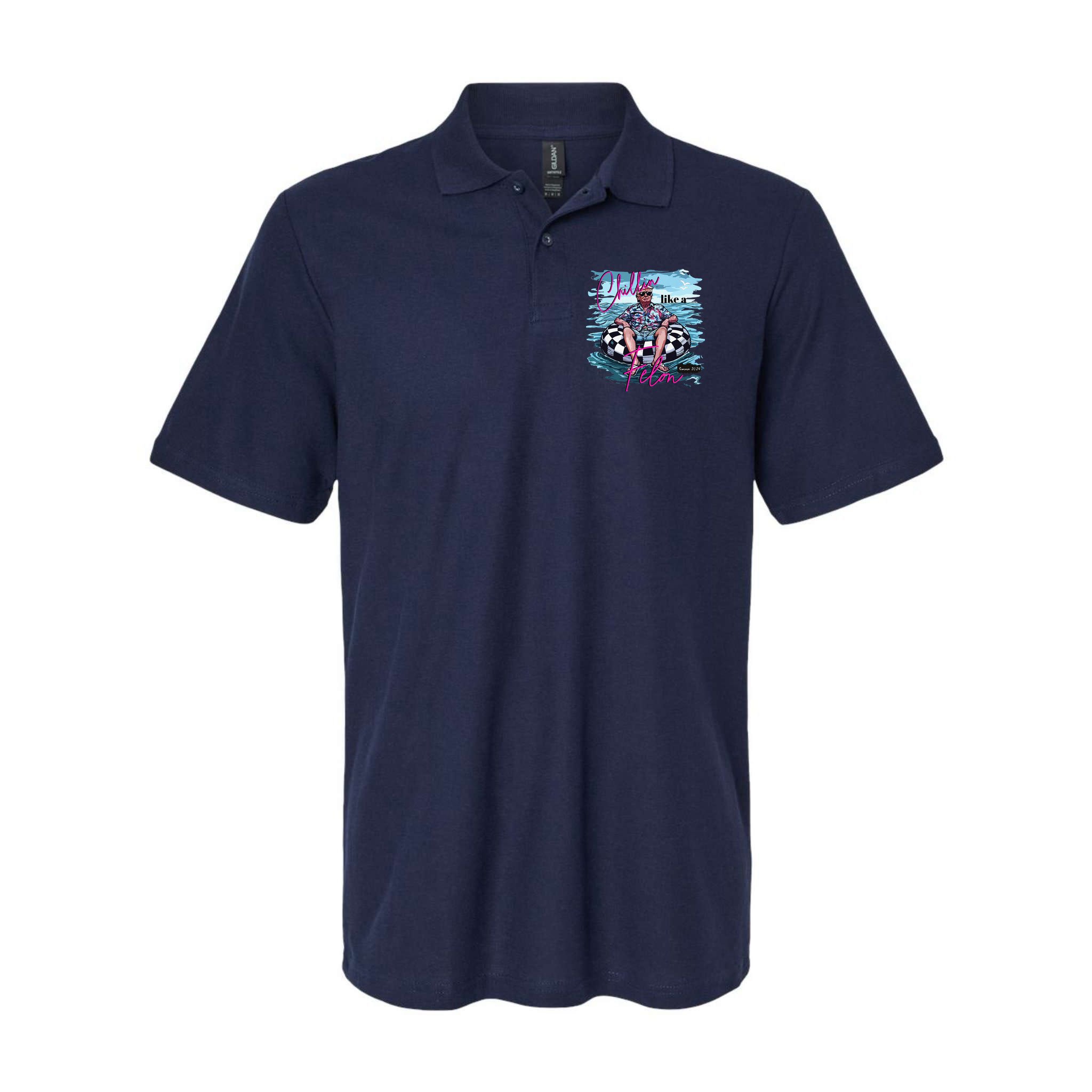 Funny Trump 2024 Chilling Like A Felon Summer 2024 Polo