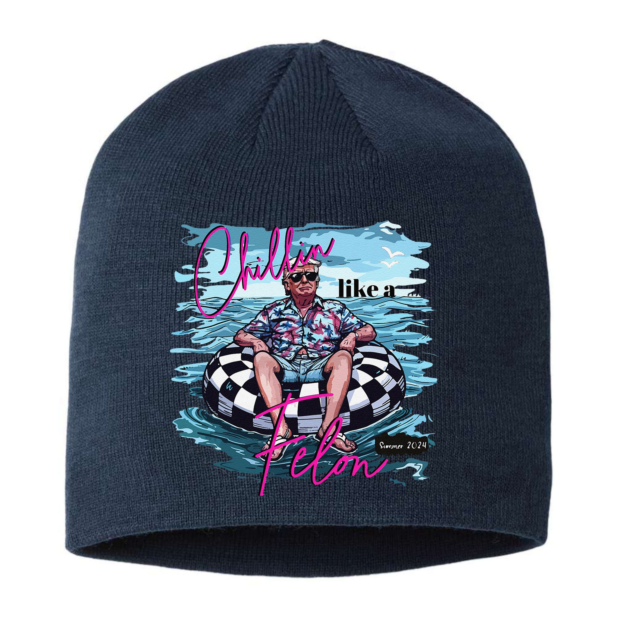 Funny Trump 2024 Chilling Like A Felon Summer 2024 Sustainable Beanie