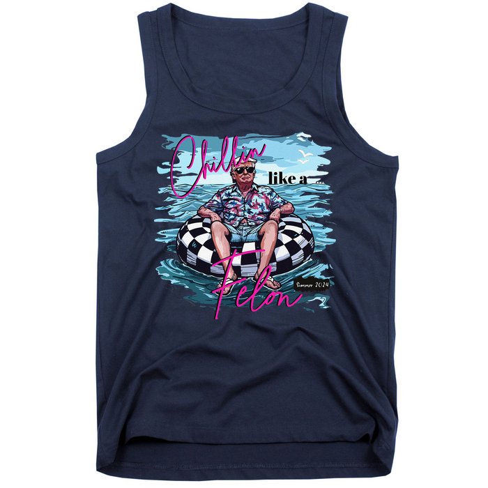 Funny Trump 2024 Chilling Like A Felon Summer 2024 Tank Top