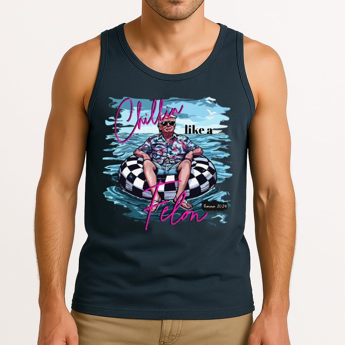 Funny Trump 2024 Chilling Like A Felon Summer 2024 Tank Top