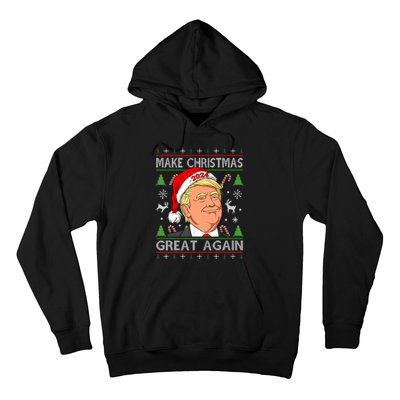 Funny Trump 2024 Make Christmas Great Again Ugly Hoodie