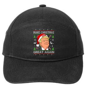 Funny Trump 2024 Make Christmas Great Again Ugly 7-Panel Snapback Hat