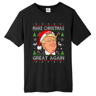 Funny Trump 2024 Make Christmas Great Again Ugly Tall Fusion ChromaSoft Performance T-Shirt