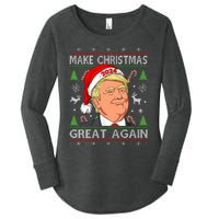 Funny Trump 2024 Make Christmas Great Again Ugly Women's Perfect Tri Tunic Long Sleeve Shirt