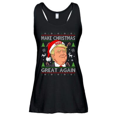 Funny Trump 2024 Make Christmas Great Again Ugly Ladies Essential Flowy Tank