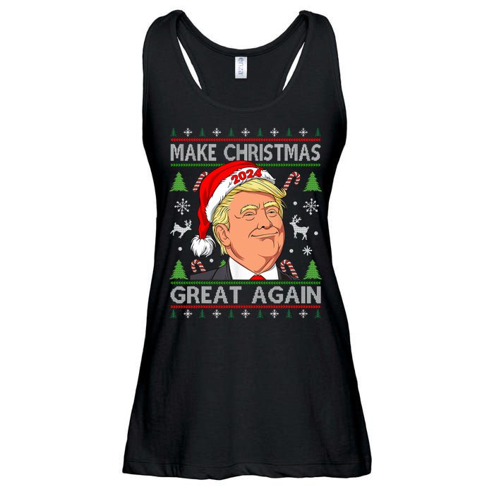 Funny Trump 2024 Make Christmas Great Again Ugly Ladies Essential Flowy Tank