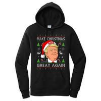 Funny Trump 2024 Make Christmas Great Again Ugly Women's Pullover Hoodie