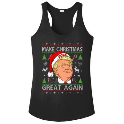 Funny Trump 2024 Make Christmas Great Again Ugly Ladies PosiCharge Competitor Racerback Tank