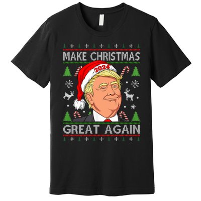 Funny Trump 2024 Make Christmas Great Again Ugly Premium T-Shirt