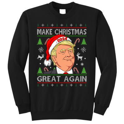 Funny Trump 2024 Make Christmas Great Again Ugly Tall Sweatshirt