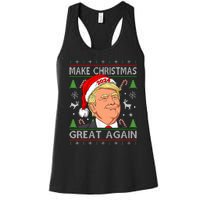 Funny Trump 2024 Make Christmas Great Again Ugly Women's Racerback Tank