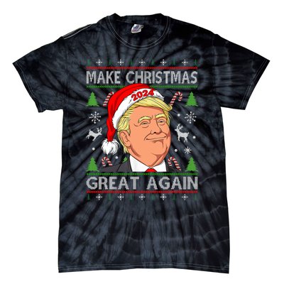 Funny Trump 2024 Make Christmas Great Again Ugly Tie-Dye T-Shirt