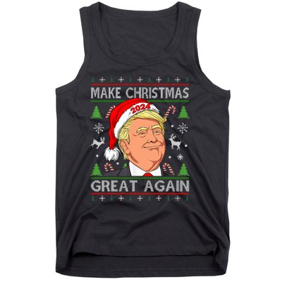 Funny Trump 2024 Make Christmas Great Again Ugly Tank Top