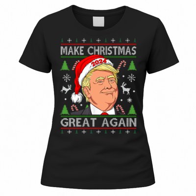 Funny Trump 2024 Make Christmas Great Again Ugly Women's T-Shirt