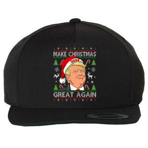 Funny Trump 2024 Make Christmas Great Again Ugly Wool Snapback Cap