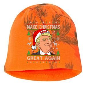 Funny Trump 2024 Make Christmas Great Again Ugly Kati - Camo Knit Beanie