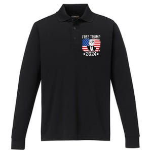 FREE TRUMP 2024 Performance Long Sleeve Polo