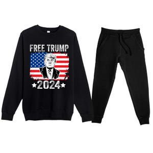 FREE TRUMP 2024 Premium Crewneck Sweatsuit Set