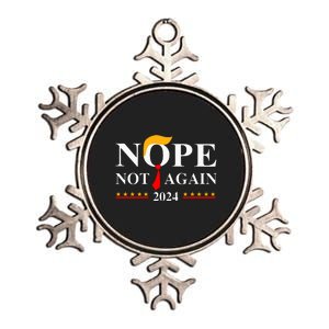 Funny Trump 2024 Nope Not Again Metallic Star Ornament