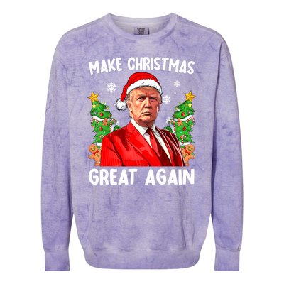 Funny Trump 2024 Make Christmas Great Again Funny Xmas Santa Gift Colorblast Crewneck Sweatshirt