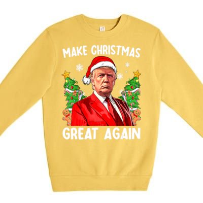 Funny Trump 2024 Make Christmas Great Again Funny Xmas Santa Gift Premium Crewneck Sweatshirt