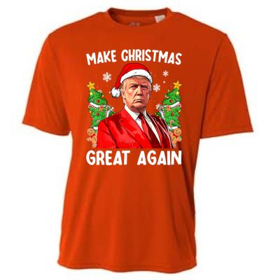 Funny Trump 2024 Make Christmas Great Again Funny Xmas Santa Gift Cooling Performance Crew T-Shirt