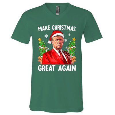 Funny Trump 2024 Make Christmas Great Again Funny Xmas Santa Gift V-Neck T-Shirt