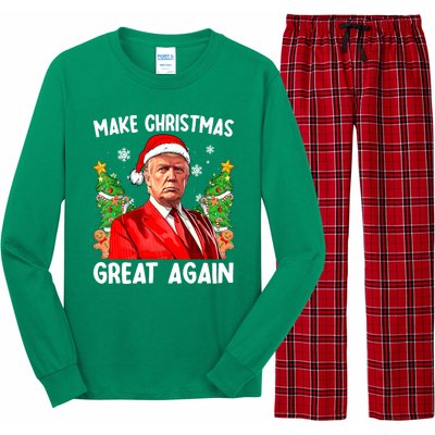 Funny Trump 2024 Make Christmas Great Again Funny Xmas Santa Gift Long Sleeve Pajama Set