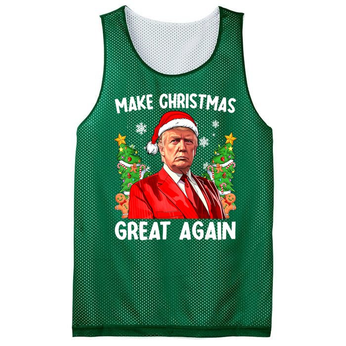 Funny Trump 2024 Make Christmas Great Again Funny Xmas Santa Gift Mesh Reversible Basketball Jersey Tank