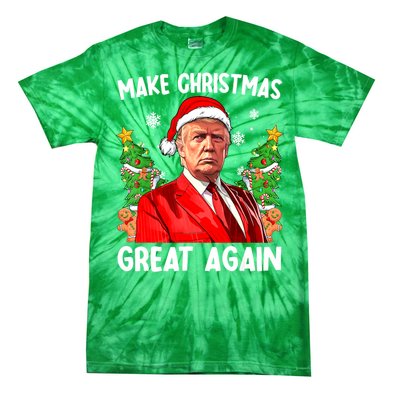 Funny Trump 2024 Make Christmas Great Again Funny Xmas Santa Gift Tie-Dye T-Shirt