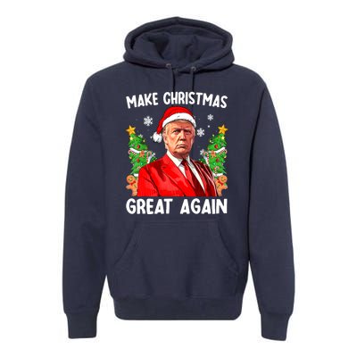 Funny Trump 2024 Make Christmas Great Again Funny Xmas Santa Gift Premium Hoodie