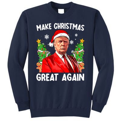 Funny Trump 2024 Make Christmas Great Again Funny Xmas Santa Gift Tall Sweatshirt