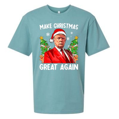 Funny Trump 2024 Make Christmas Great Again Funny Xmas Santa Gift Sueded Cloud Jersey T-Shirt