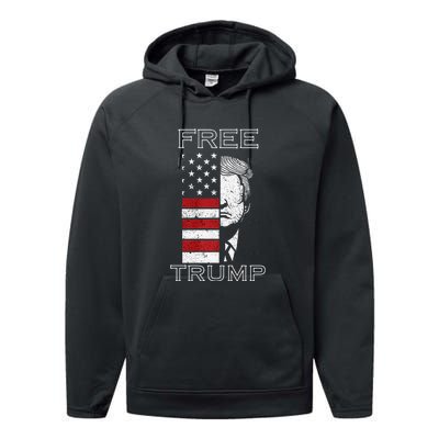 Free Trump 2024 Performance Fleece Hoodie