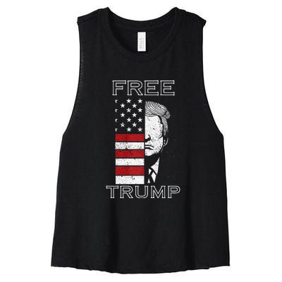 Free Trump 2024 Women's Racerback Cropped Tank