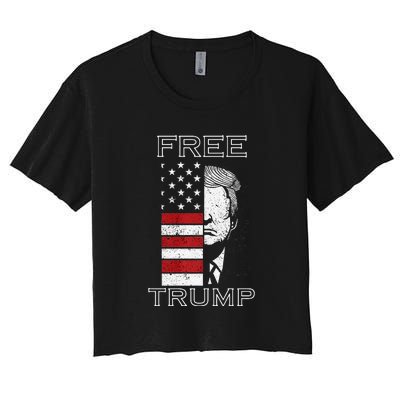 Free Trump 2024 Women's Crop Top Tee