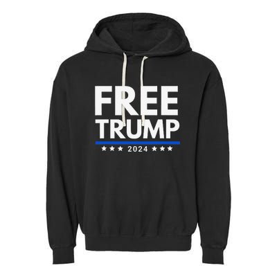 Free Trump 2024 Garment-Dyed Fleece Hoodie