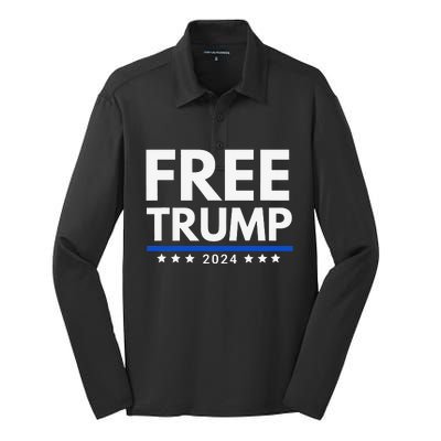 Free Trump 2024 Silk Touch Performance Long Sleeve Polo