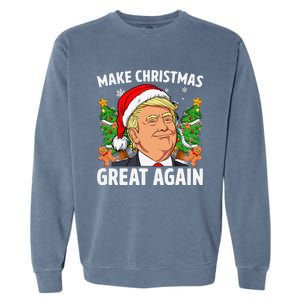 Funny Trump 2024 Make Christmas Great Again Garment-Dyed Sweatshirt