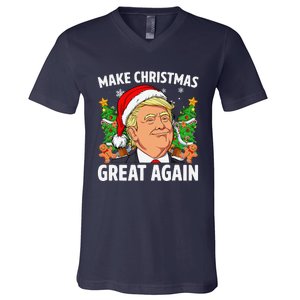 Funny Trump 2024 Make Christmas Great Again V-Neck T-Shirt